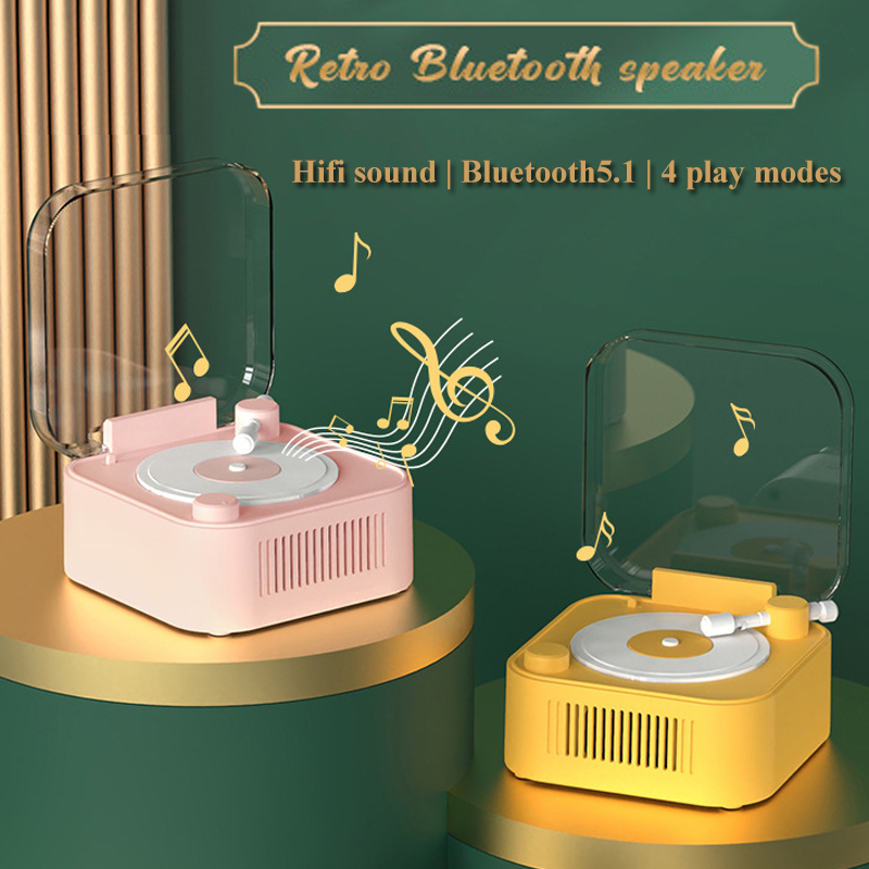 Home Cinema Bluetooth 5.1 - 레트로 블루투스 스피커, 휴대용 빈티지 CD