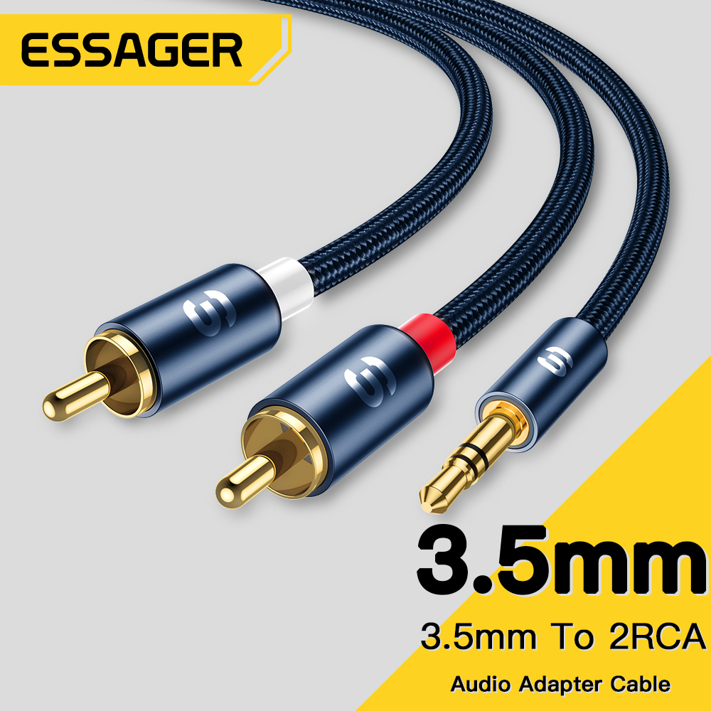 Home Cinema Furniture - Essager-오디오 케이블 3.5mm 잭 2 RCA