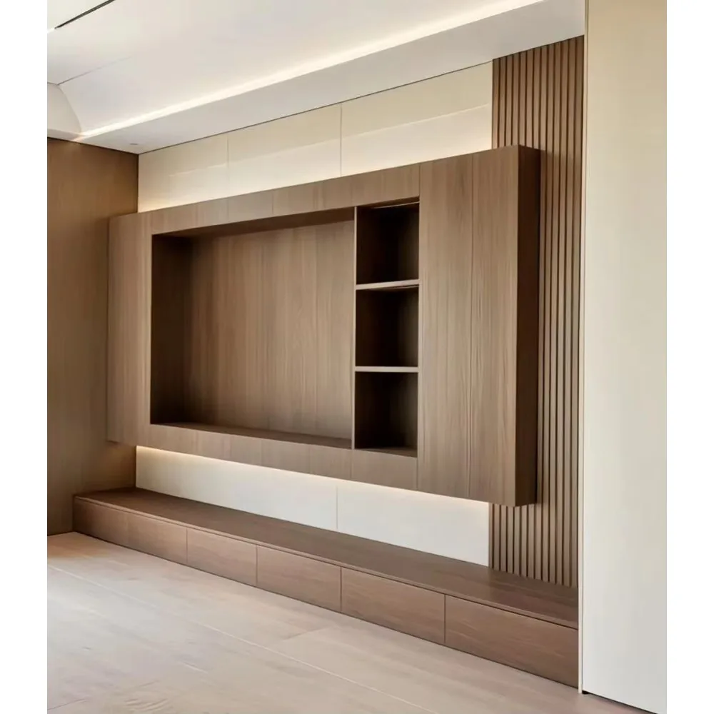 현대적인 디자인의 맞춤형 원목 낮은 TV 캐비닛, 패널 - Home Cinema Furniture 리뷰 및 가격