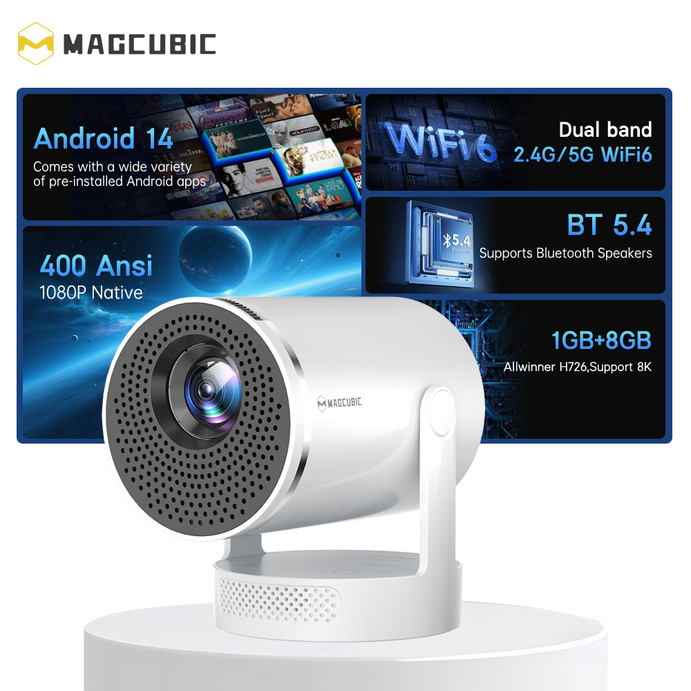 Magcubic 안드로이드 14 네이티브 1080P 8 - Home Cinema Setup 리뷰 및 가격