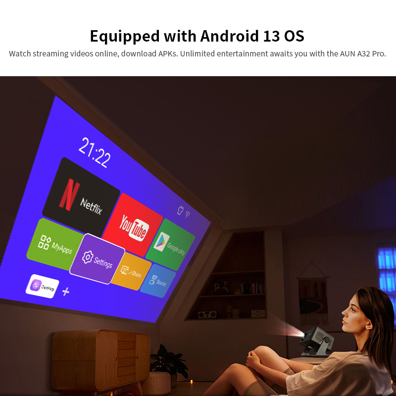 AUN A32 Pro 안드로이드 13 프로젝터 휴대용  - Home Cinema Setup 리뷰 및 가격