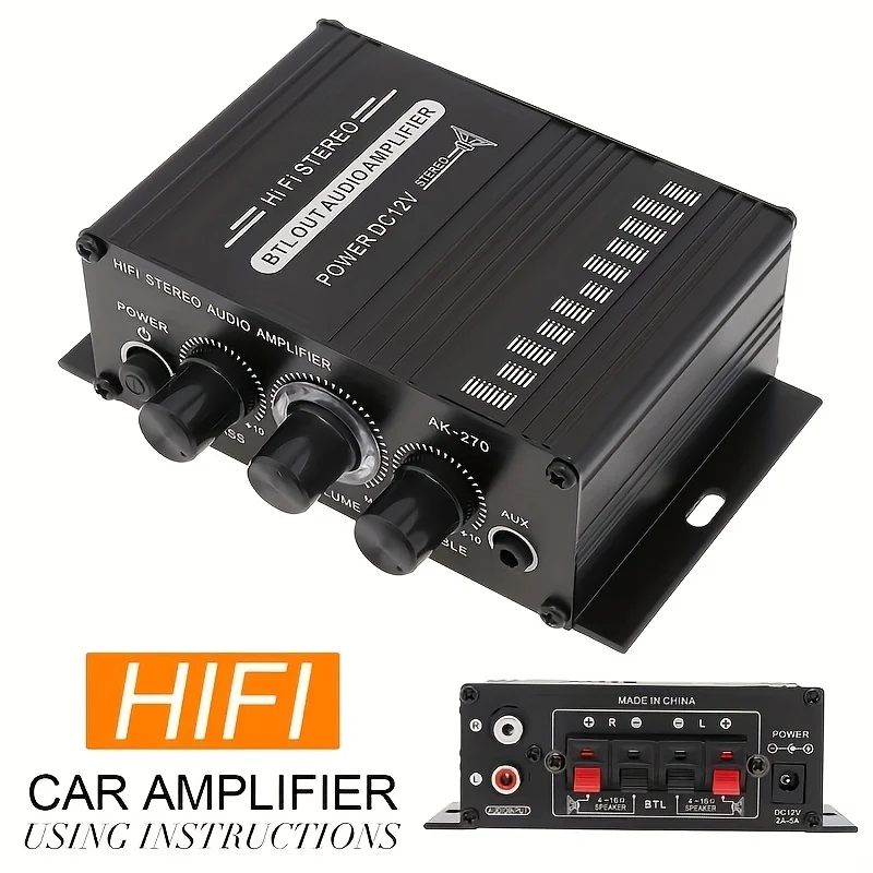 AK-270 400W 미니 파워 앰프 12V/24V 2 - Home Cinema System 리뷰 및 가격