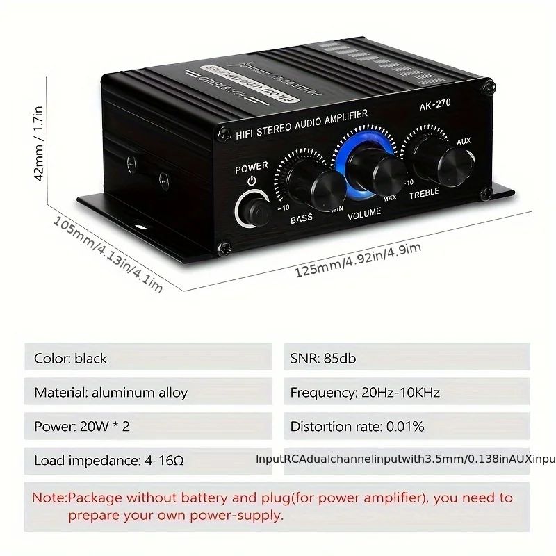 AK-270 400W 미니 파워 앰프 12V/24V 2 - Home Cinema System 리뷰 및 가격